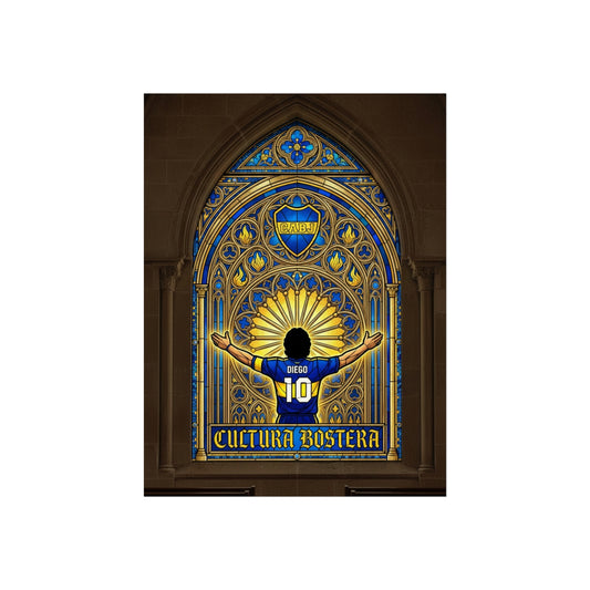 Boca Juniors 'Cultura Xeneize' Fine Art Poster — Diego #10 Stadium Stained-Glass Print